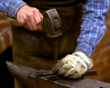 Marking the edge with a centerpunch