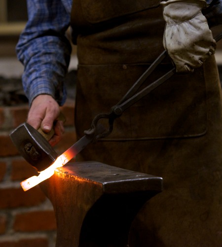 Marking the edge with a centerpunch