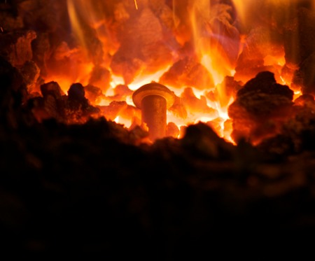 Heating the rivet
